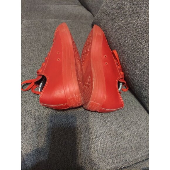 Converse All Star Chuck Taylor Vegan Leather Low Top Red Sneakers Size M12 W14 - Picture 9 of 14